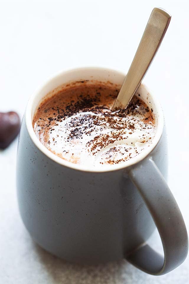 Easy and best hot chocolate that is creamy and rich.