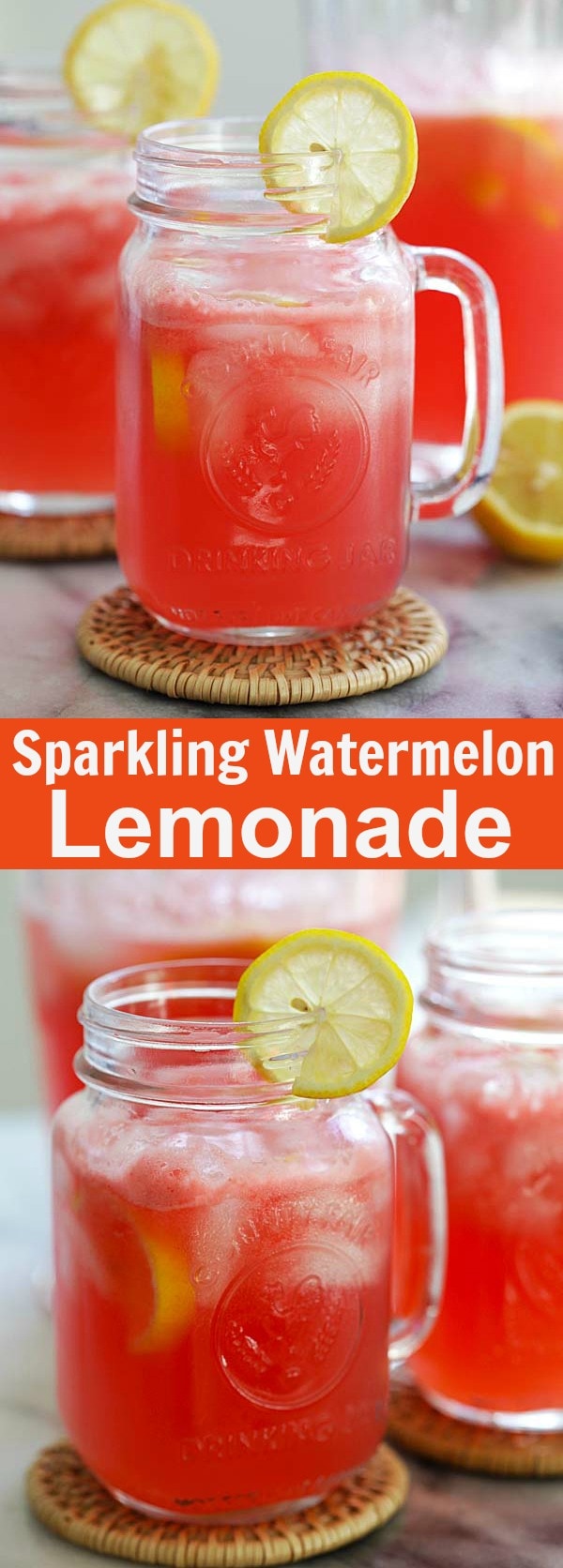 Sparkling Watermelon Lemonade - this bubbly watermelon lemonade recipe is all you need this summer. So refreshing and so easy to make | rasamalaysia.com
